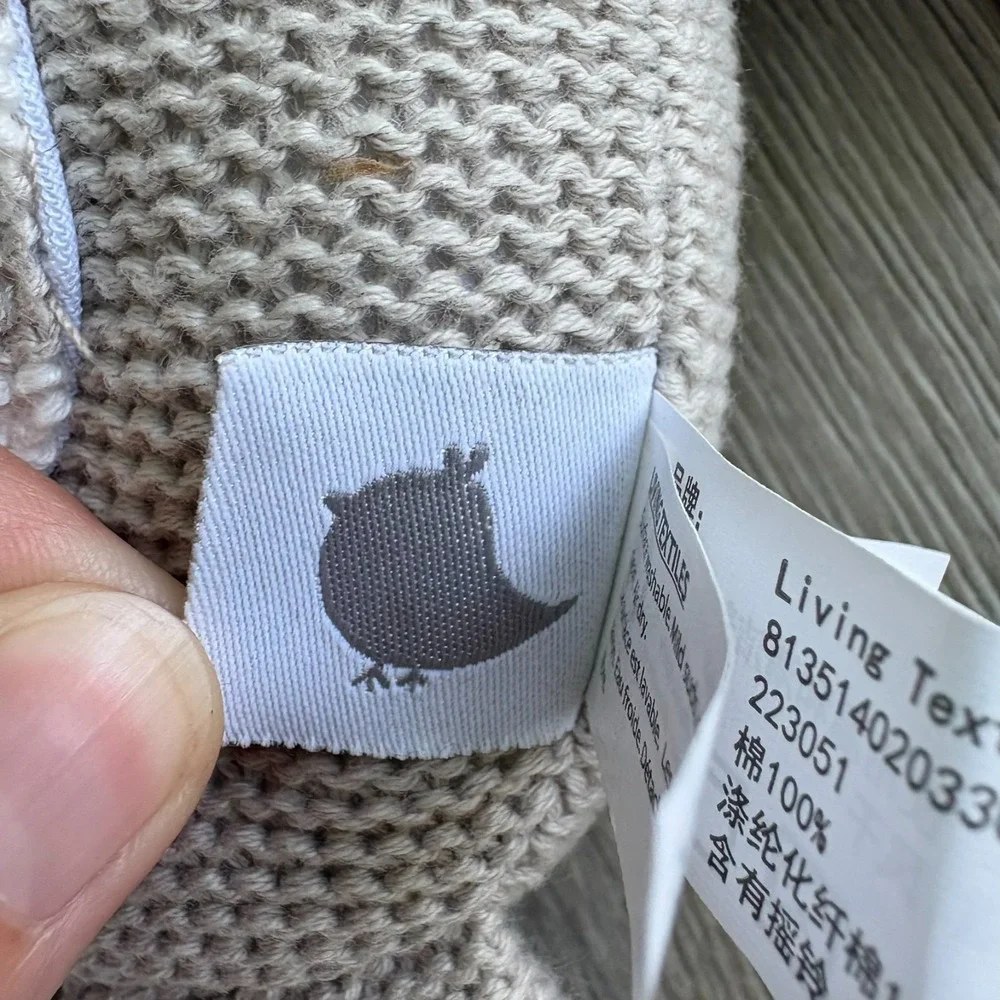 NWT Living Textiles Gray‎ Knitted Theodore Elephant Plush Toy Stuffed Animal